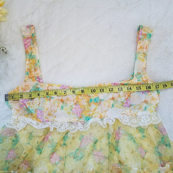 For Love & Lemons Vikki Sheer Tiered Floral Dress - Picture 8 of 11